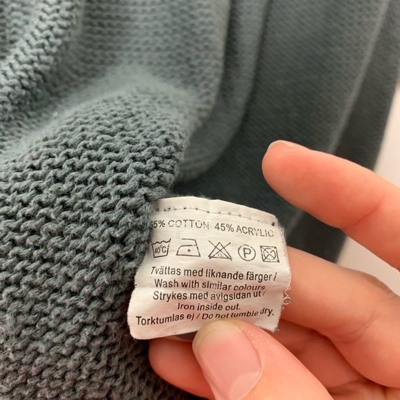 Lager 157 Knit 3/4 Sleeve Button Up Cardigan Blue - Picture 4 of 5